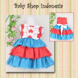 large dress anak dress bayi baju pesta anak baju pesta bayi gaun anak gaun bayi layer biru merah